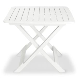 Ensemble table et chaise de jardin Ensemble de bistro pliable 3 pcs Plastique Blanc DIOCHE7298382013951
