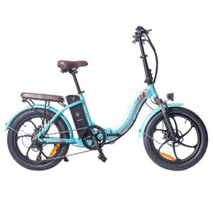 VÉLO ASSISTANCE ÉLEC FAFREES F20 Pro Vélo électrique 20 pouces Cadre pliant E-bike 7 vitesses avec batterie au lithium amovible 18AH - Bleu