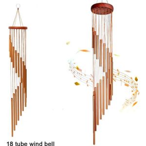 Carillon éolien en forme d'oiseau, tube en métal, 4 tubes métalliques, 6  cloches, cloches et oiseaux pour jardin, cour, patio (Y)