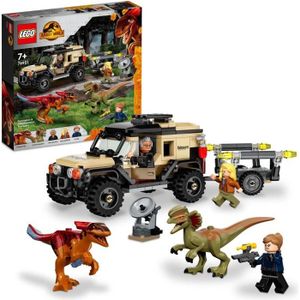 ASSEMBLAGE CONSTRUCTION LEGO® 76951 Jurassic World Le Transport du Pyroraptor et du Dilophosaurus, Dinosaures avec Buggy Tout-Terrain, dès 7 Ans