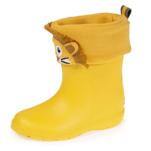 BOTTE Bottes de pluie enfant ISOTONER - Jaune - Chaussette amovible avec design de lion