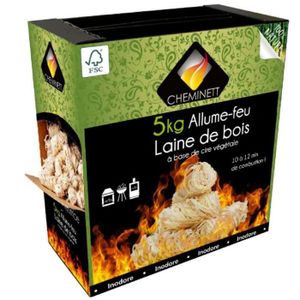 COPEAUX BOIS - BÛCHETTE Allume feu laine de bois 100% végétale 5kg