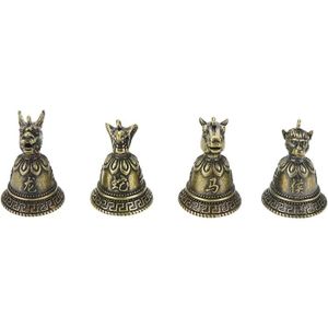 CLOCHE DE JARDIN WDONAY Lot de 4 petites cloches vintage en laiton 