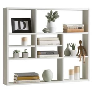 Lokken Blanc économie d'espace Multi Compartiment Flottant Mural Étagères Display Shelf 