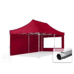 TONNELLE - BARNUM Tente pliante 3x6 m - TOOLPORT - Alu, PES env. 400g/m² - Rouge - Autoportante - A fixer au sol
