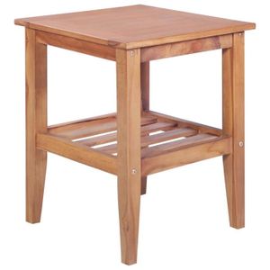 TABLE BASSE Table basse carrée en teck solide - ZJCHAO - 40x40x50 cm - Blanc - Contemporain - Design