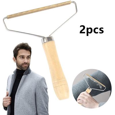 Kit de Rasoir Anti bouloche - Marque - Modèle - Lame en cuivre - Poignée en plastique - Marron