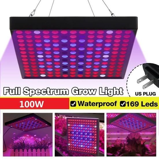 600W 169LED Lampe de Croissance Plant Full Spectrum UV Culture Floraison Légume EU Prise