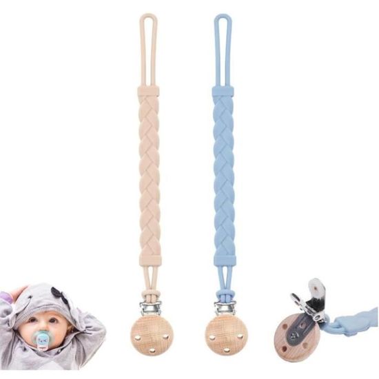 LHKJ 7 Pièces Attache Tétine Pour Bébé - Chaînes Sucette Colorées Anti-Chute Pour Poussette Et Chaise Haute