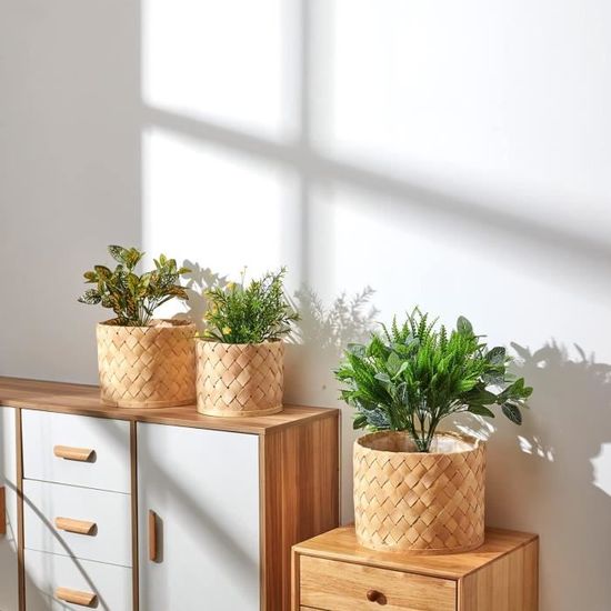 Cache-pot d'intérieur en osier naturel H322824 Rattail | Maisons du Monde