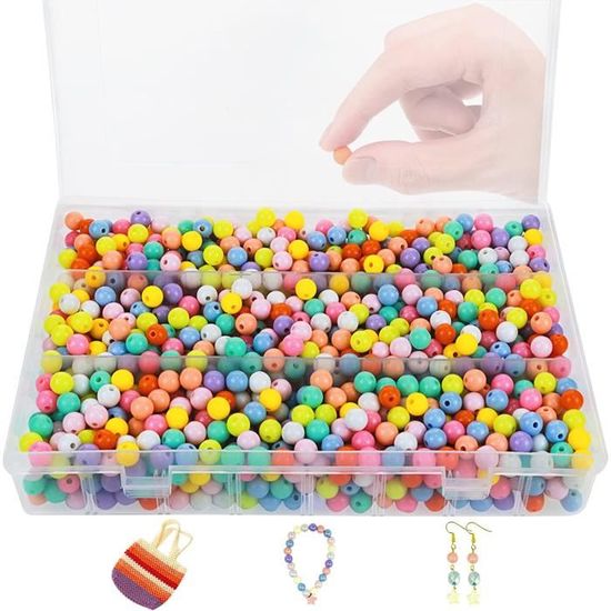 Lot De 50 Perles Acrylique Opaque Noir 8mm - Pour Création De Bijoux, Livraison Gratuite