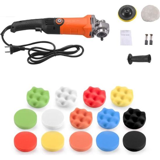 Machine Polissage Vitessevariable Polisseuse Voiture Kavolet 1200W - 8800 Tr/min Réglable - 14 Roues Éponge Incluses Polish Voiture
