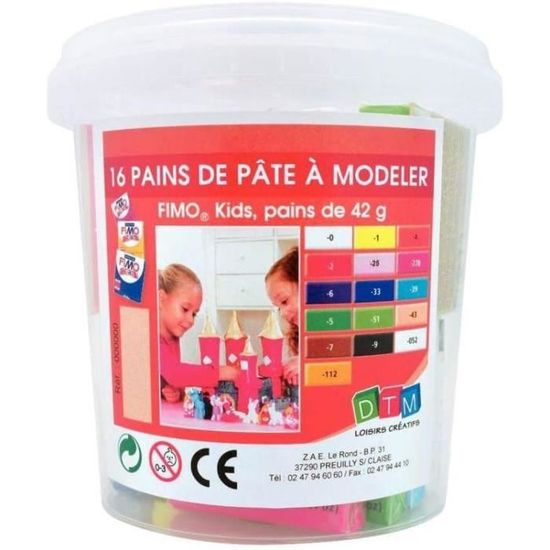 Pack de 16 pains de 42g de pâte à modeler couleurs assorties[540 ...