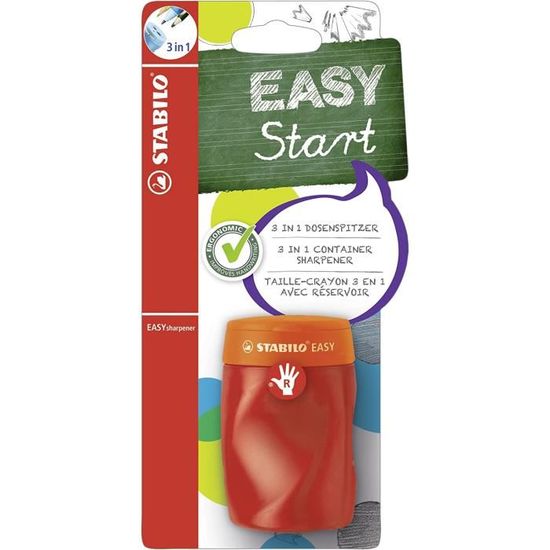 Taille crayon ergonomique - STABILO EASYsharpener - bleu ardoise - avec Taille crayon ergonomique - STABILO EASYsharpener - bleu ardoise - avec