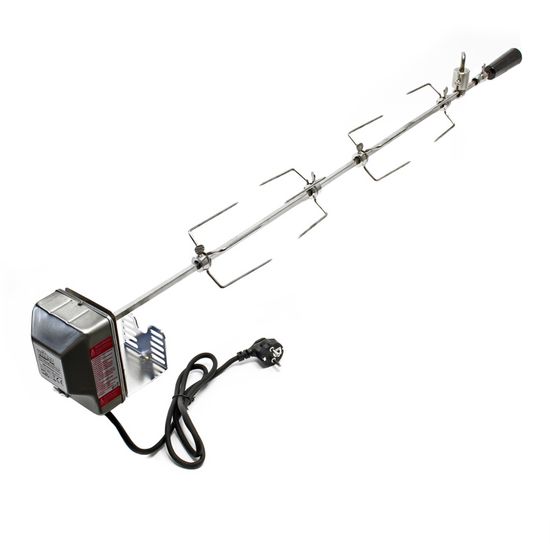 Wiltec Broche BBQ 110cm 230V Acier Fin 4x Fourches à Viande Masselotte - 5