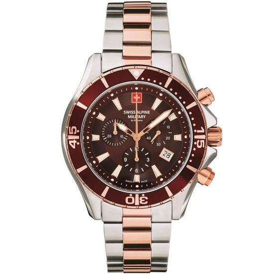 Montre Swiss Alpine Military SAM7043.9137 - Quartz Homme, Boîtier 46mm Acier - Neuf Étiqueté