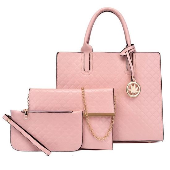 Petit Sac à Main Rose Et Gris Bandoulière Pour Femme - Neuf Sans étiquettes - En PVC