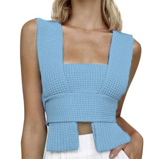 Débardeur Femme Y2K - Bretelles Fines, Coupe Ajustée - Camisole Basique Pour L'été