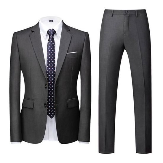 KUDMOL Costume Homme 3 Pièces Slim Fit Smoking Mariage Business - Blazer Veste, Pantalon, Gilet Et Cravate Uni Élégant