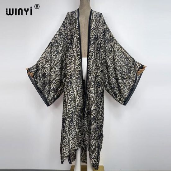Robe De Plage,Cardigan à Manches Longues En Maille Florale Pour Femmes,kimono En Dentelle