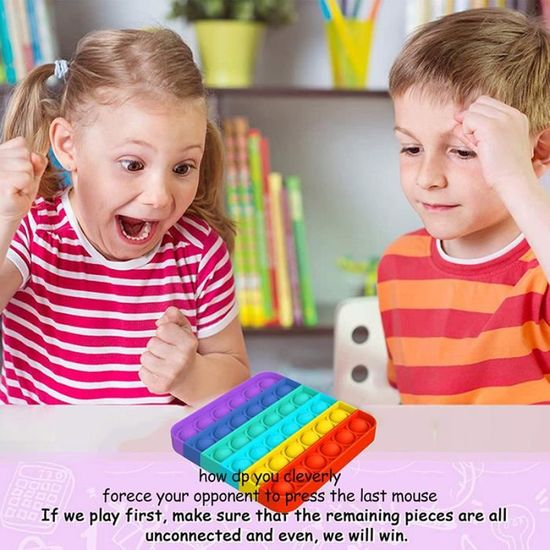 Jouet Sensoriel Bubble Pop Arc-en-Ciel - Forme Cœur, Anti-Stress Enfants/Adultes