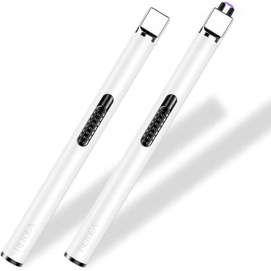 Briquets électriques USB Rechargeables - Lot De 2 - Arc électrique Coupe-vent - Sans Flamme - 4,2 Cm - Noir Et Bleu