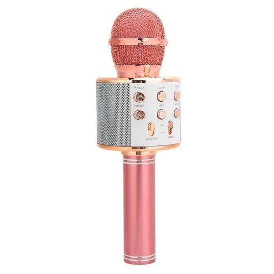 VBESTLIFE haut-parleur micro karaoké Microphone à main Haut-parleur  Bluetooth sans fil Microphone à clé multifonction pour KTV