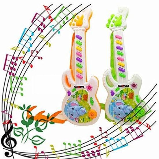 Jouets pour Enfants Multifonctions Son Guitare Guitare Basse Électrique Et Jouets Légers Instruments De Musique Jouets Guitare Instruments De Musique Jouets Débutants Réglables,Vert