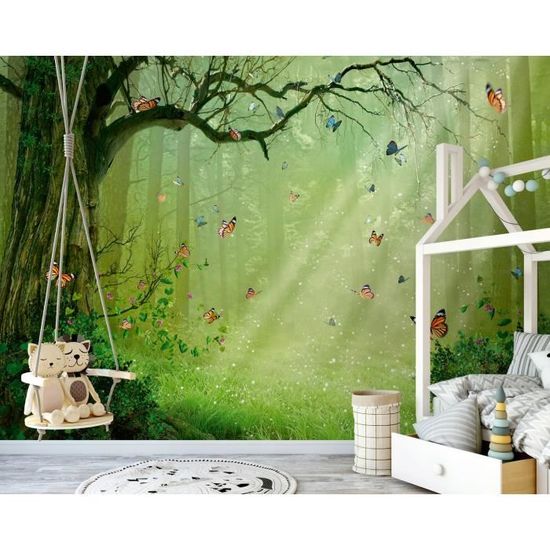 Papier Peint Enfants Animaux De La Forêt Aquarelle - Non Tissé, Avec Colle - Neuf, Motif Moderne