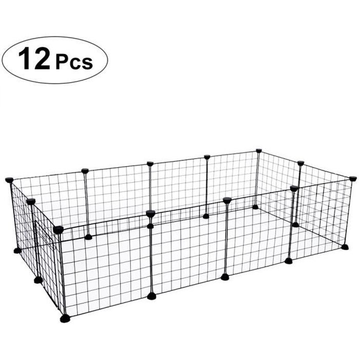 SOULONG Parc pour Chien Intérieur Portable Clôture en Métal pour Petits Animaux DIY Enclos pour Lapins, Chiot, Cobaye, Minou