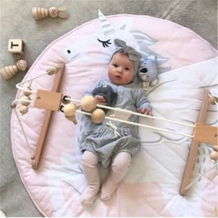 Tapis Bébé Coton Animaux de bande dessinée Unicorn Visage de Jeux Enfants ramper Tapis Tapis Enfants Couverture Pad Lit Chambre