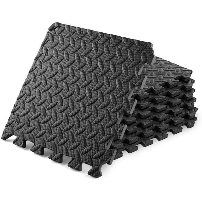 Tapis de Sol de Gym Sport avec 6 Dalles de Protection, Mousse EVA non toxique