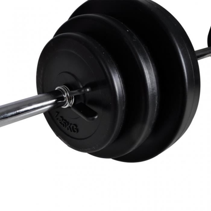 Kit de barre d'haltère et 2 haltères 305 kg