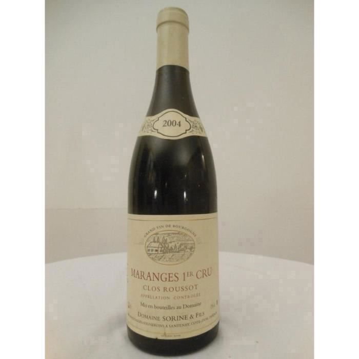 maranges domaine sorine premier cru clos rousseau rouge 2004 - bourgogne france