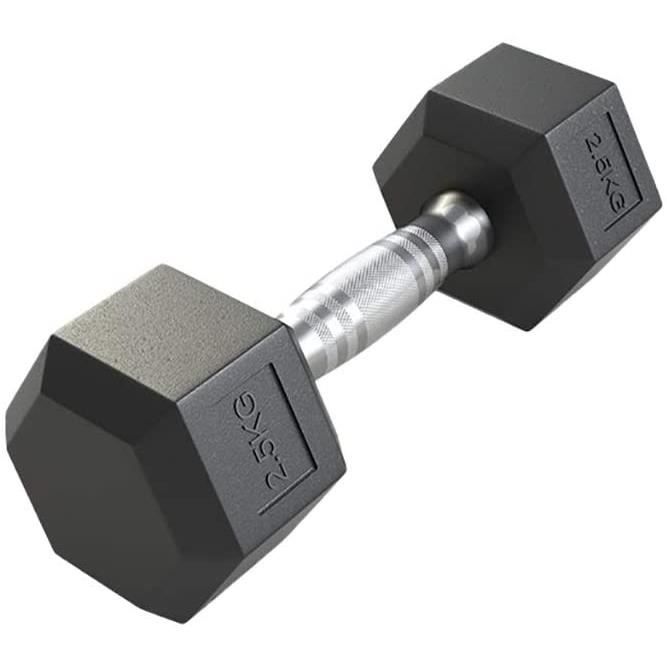 Halteres de Fitness Caoutchouc Hex Haltères Poids avec poignée en métal Haltères séance d'entraînement et d'exercice for Les Hommes