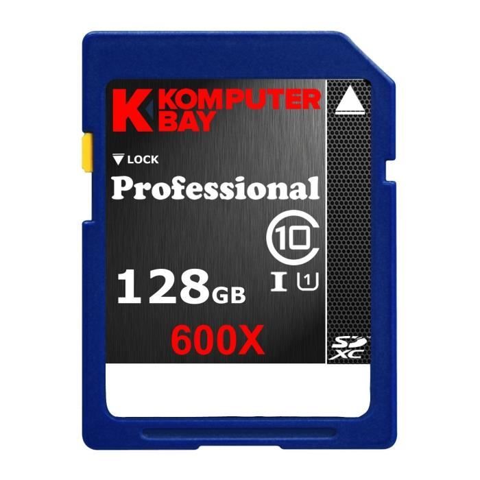 128Go SDXC Secure Digital Extended Capacity Speed Class 10 UHS-I 600X