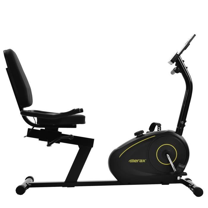 Merax élo d'appartement semi-allongé, Vélo Couché Dossier Magnétique,Bluetooth/Application Smartphone,Masse d'inertie de 12 kg,Pouls