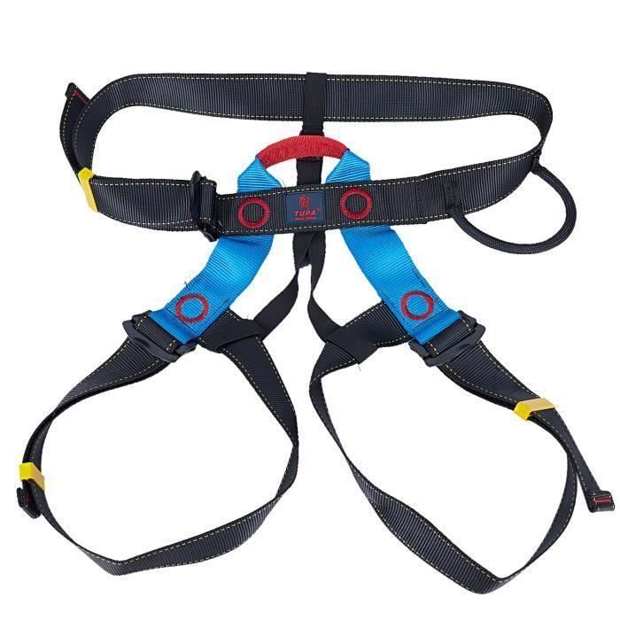 TUPA Harnais Ceinture de Securite Baudrier Escalade Descente en Rappel-Taille Unique,noir+bleu At57923