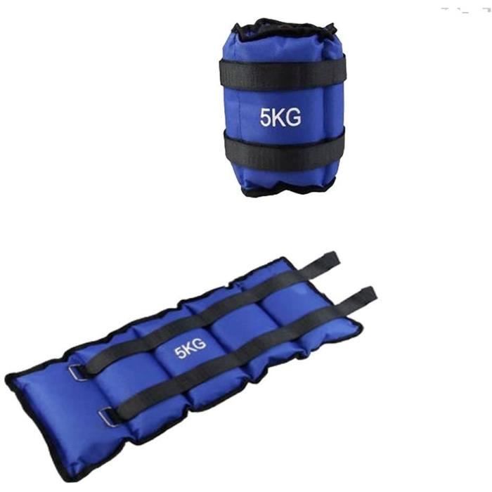 Lot de 2 Poids de Cheville 2.5KG - Set de Poids ajustable à la Cheville 5KG au total - Sangles de Poignet au Poigne