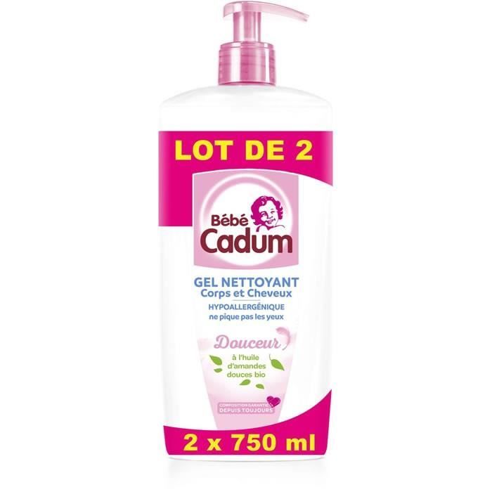 LOT DE 3 - BEBE CADUM : Cheveux et Corps - Gel lavant à l'huile d'amande douce bio Douceur 2 x 750 ml LOT DE 3 - BEBE CADUM : Cheveux et Corps - Gel lavant à l'huile d'amande douce bio Douceur 2 x 750 ml,CADUM,