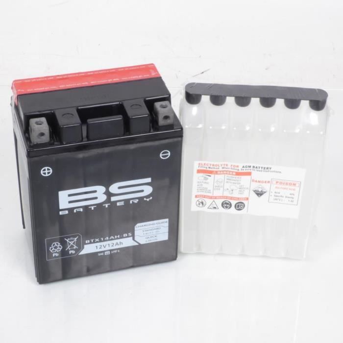 Batterie Polaris Trail boss pour 330 cc de 2003 a 2013 YTX14AH-BS etat Batterie BS BATTERY livrée avec acide 12V 12Ah