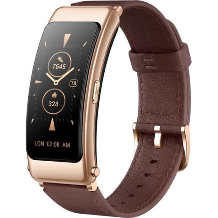 Huawei TalkBand B6 Bracelet intelligent & Casque Sport Bluetooth - Marron, écran AMOLED 39mm, détection SpO2, téléphonie Bluetoothe