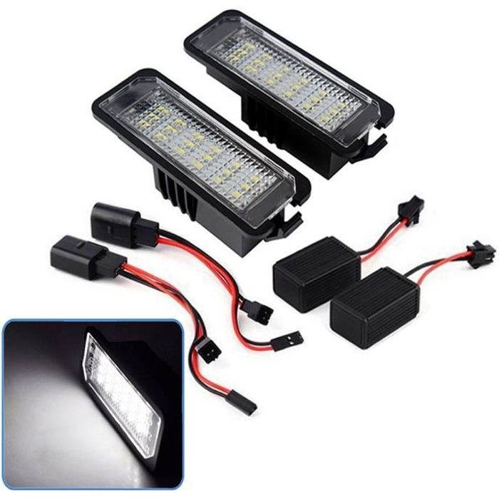 IFCOW®-2x 18 LED plaque d'immatriculation de golf GOLF4 / 5 / 6POLO pair lampe de lumiere pour VW EOS GOLF 4/5/6 LUPO Passat