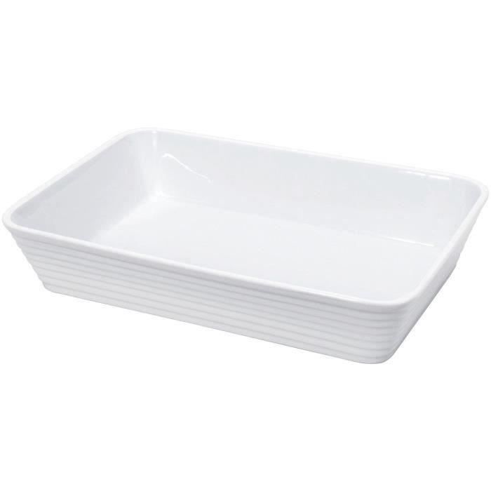 KUCHENPROFI Plat rectangulaire en porcelaine - 20x12x6 cm - Blanc
