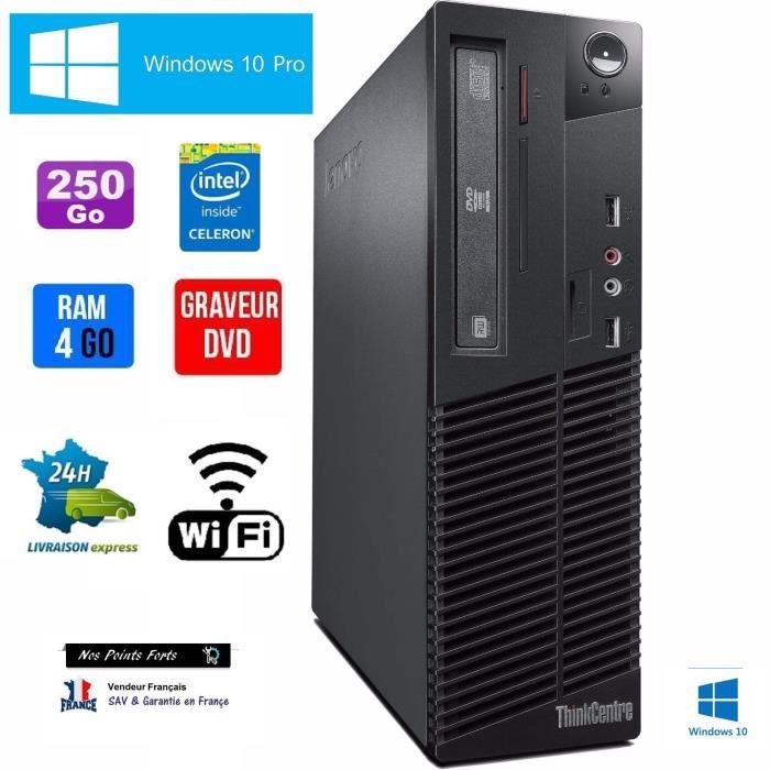 PC TOUR LENOVO M72E INTEL DUAL CORE 250 GO 4 GO WINDOWS 10 PRO WIFI