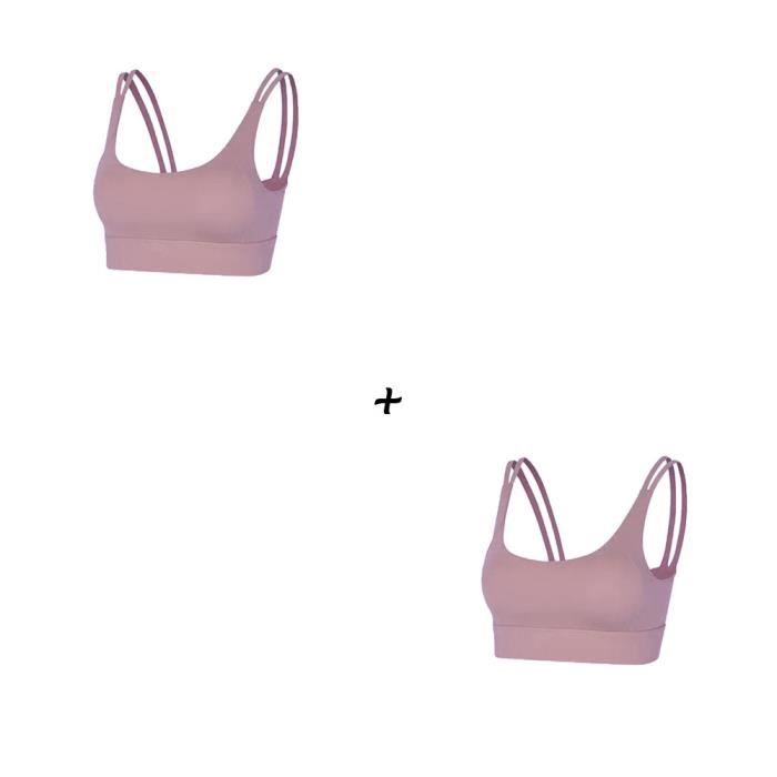 2 pièces Femme Sous vetements Bustier corset pour Jogging Yoga Gym Fitness(Même couleur et Même taille)-M-Violet-Violet