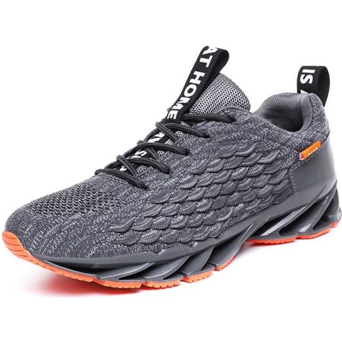 Chaussures de course pour hommes, baskets en maille respirante-gris