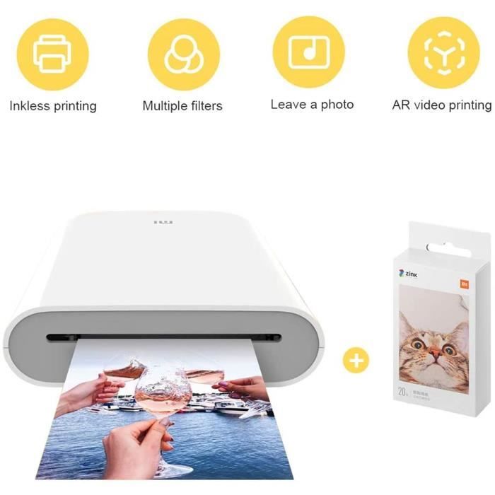 50Pcs Papier photographique pour Xiaomi Imprimante Photo, Mini Imprimante Photo, AR Video Printing,5 X 7,6 cm,