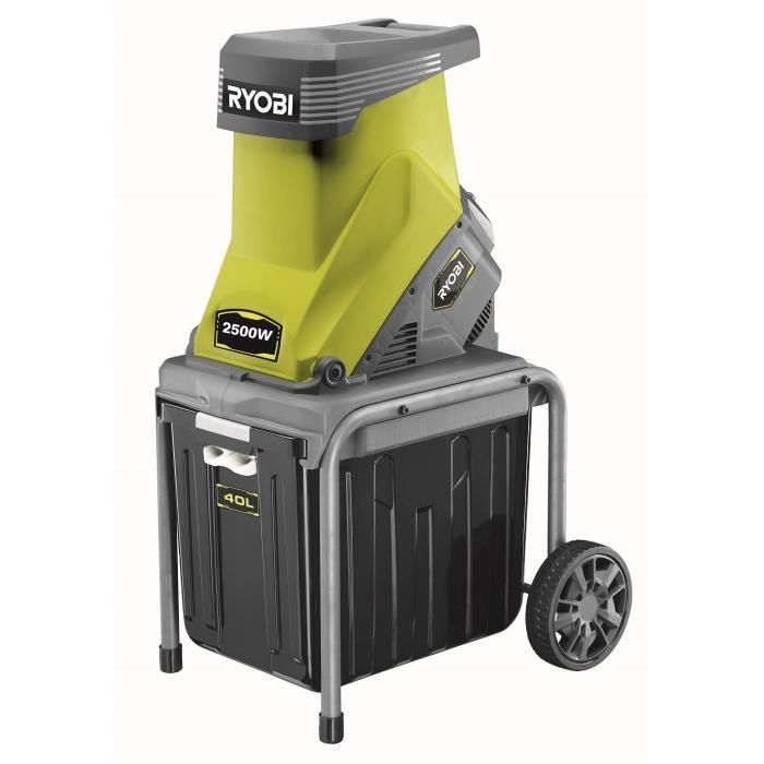 Broyeur  de végétaux électrique 2500W RYOBI RSH2545B - Porte-couteaux,