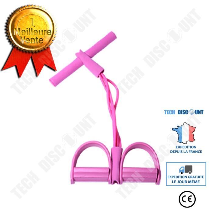TD® Élastique Résistance Exerciceur Rameur Abdominale Jambe Fitness Sport-Rose